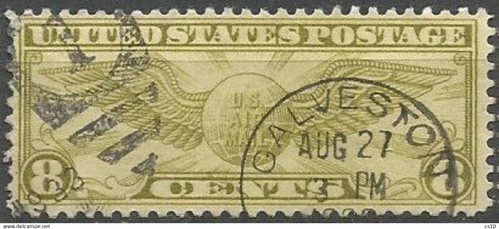 USA Airpost Air Mail 1931-32 Winged Globe C.8 SC.# C17 - VFU - 1a. 1918-1940 Used