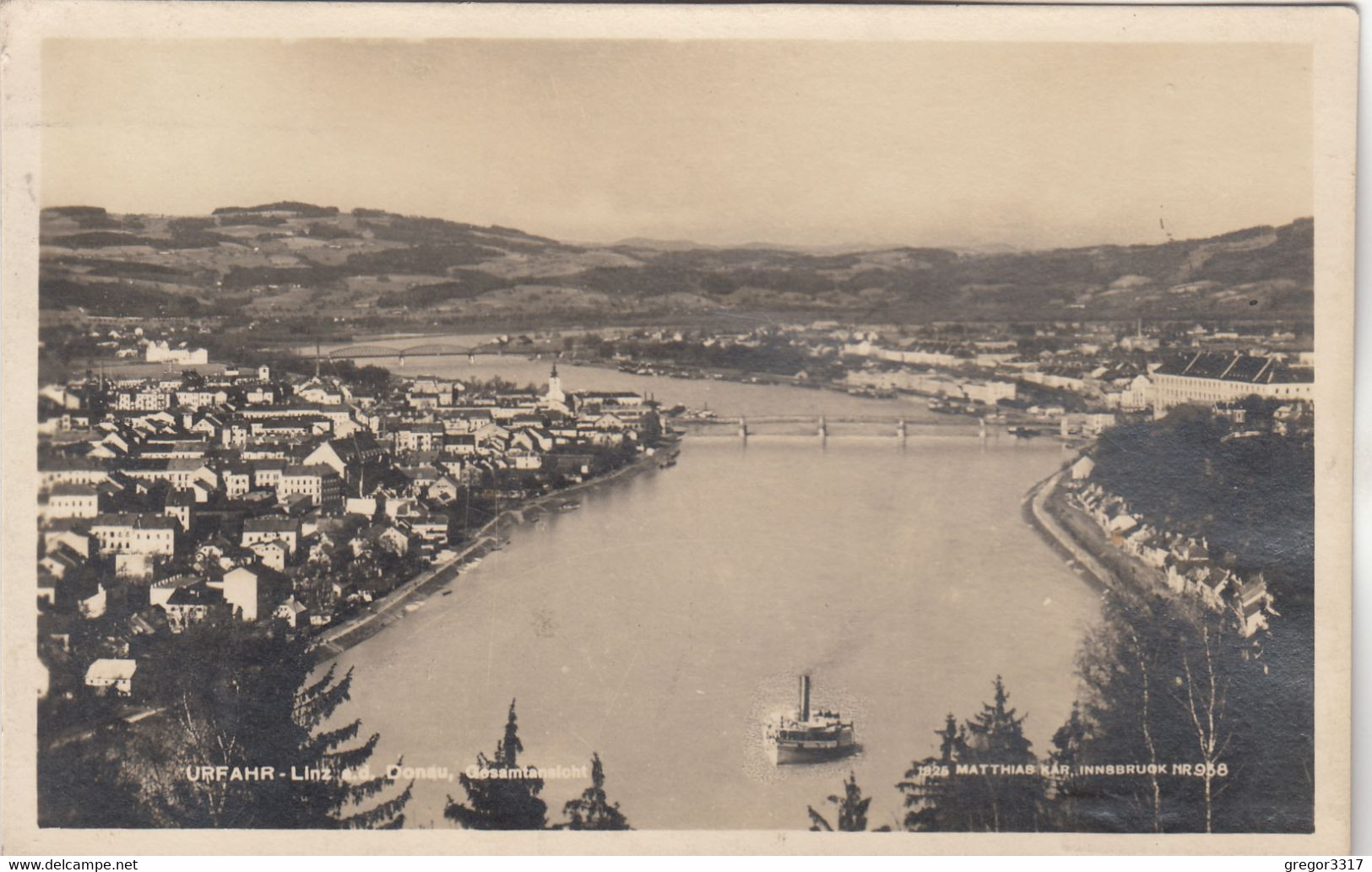 B1359) URFAHR - LINZ A. D. Donau - Gesamtansicht Mit Altem SCHIFF TOP 1926 - Linz Urfahr