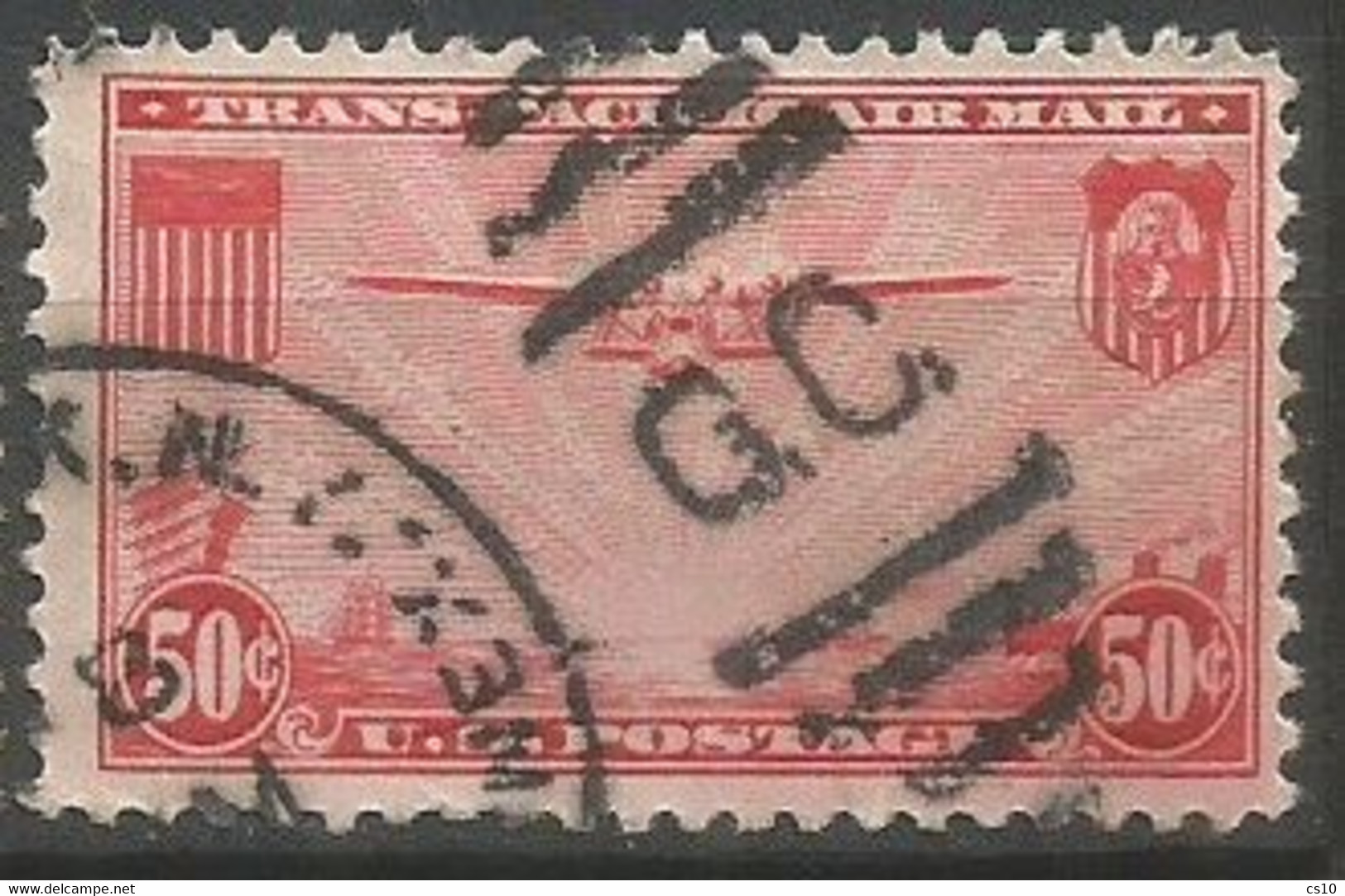 USA Airpost Air Mail 1937 "China Clipper"  Trans-Pacific Issue Date Omitted C.50 SC.# C22 - Good Used - 1a. 1918-1940 Afgestempeld