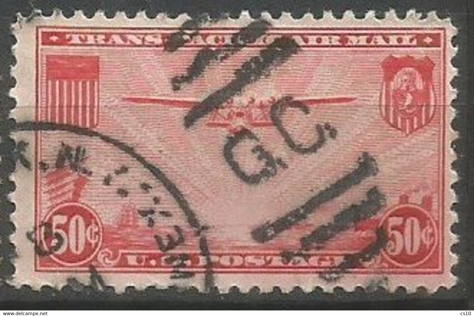 USA Airpost Air Mail 1937 "China Clipper"  Trans-Pacific Issue Date Omitted C.50 SC.# C22 - Good Used - 1a. 1918-1940 Gebraucht