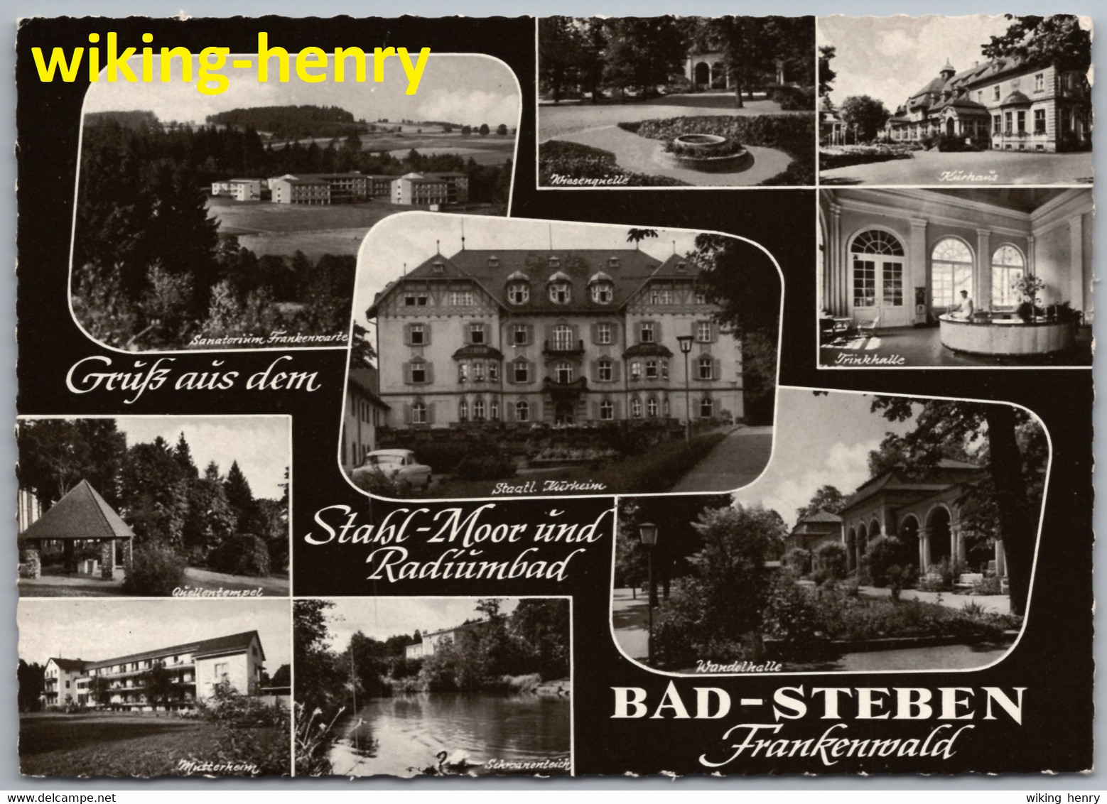 Bad Steben - S/w Mehrbildkarte 28   Stahl- Moor Und Radiumbad - Bad Steben
