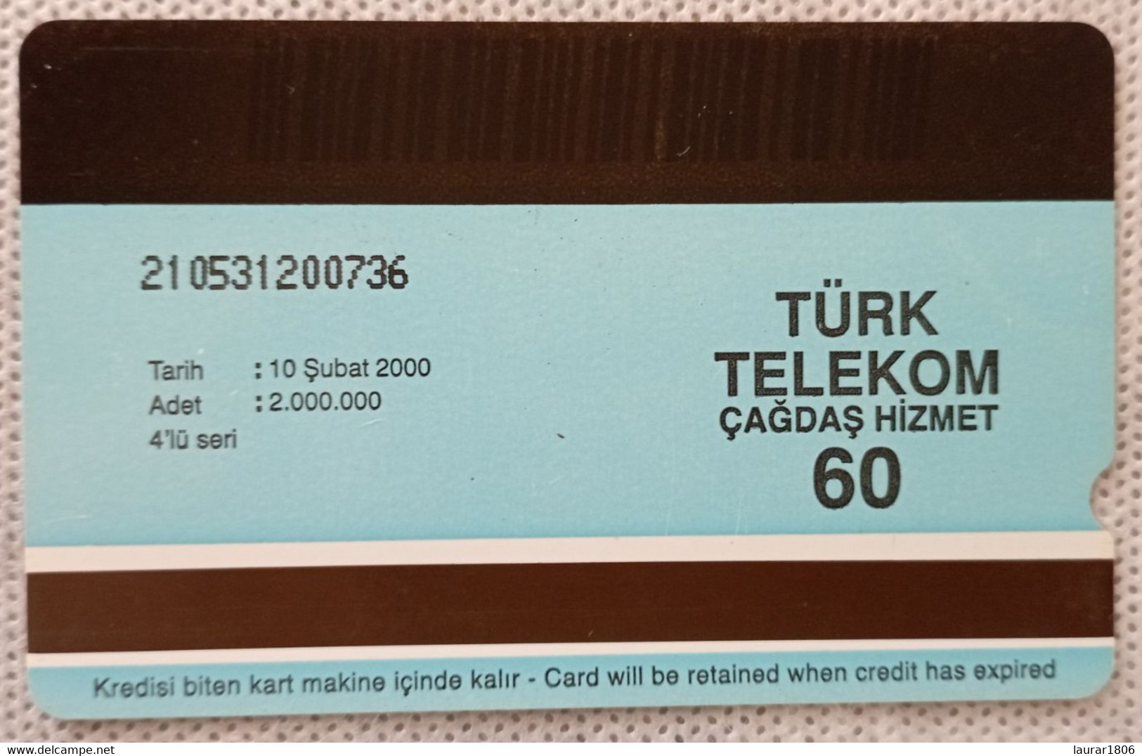 TELECARTE PHONECARD MAGNETIQUE TURQUIE - TÜRK TELEKOM - Congrès National - 60 U - 2000 - EC - Türkei
