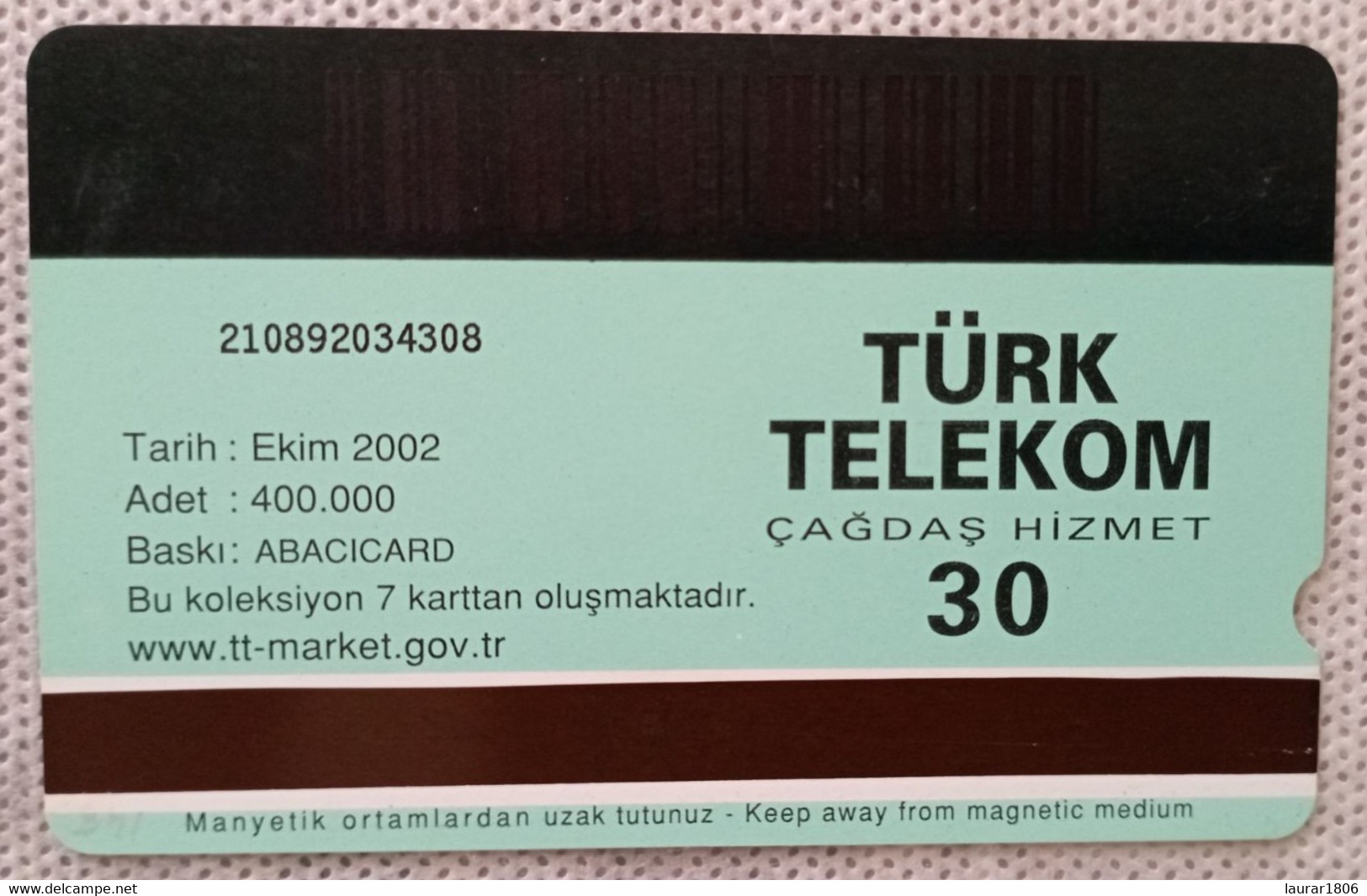 TELECARTE PHONECARD MAGNETIQUE TURQUIE - TÜRK TELEKOM - Animal / Insecte / Papillon / Azuré - 30 U - 2002 - EC - Türkei