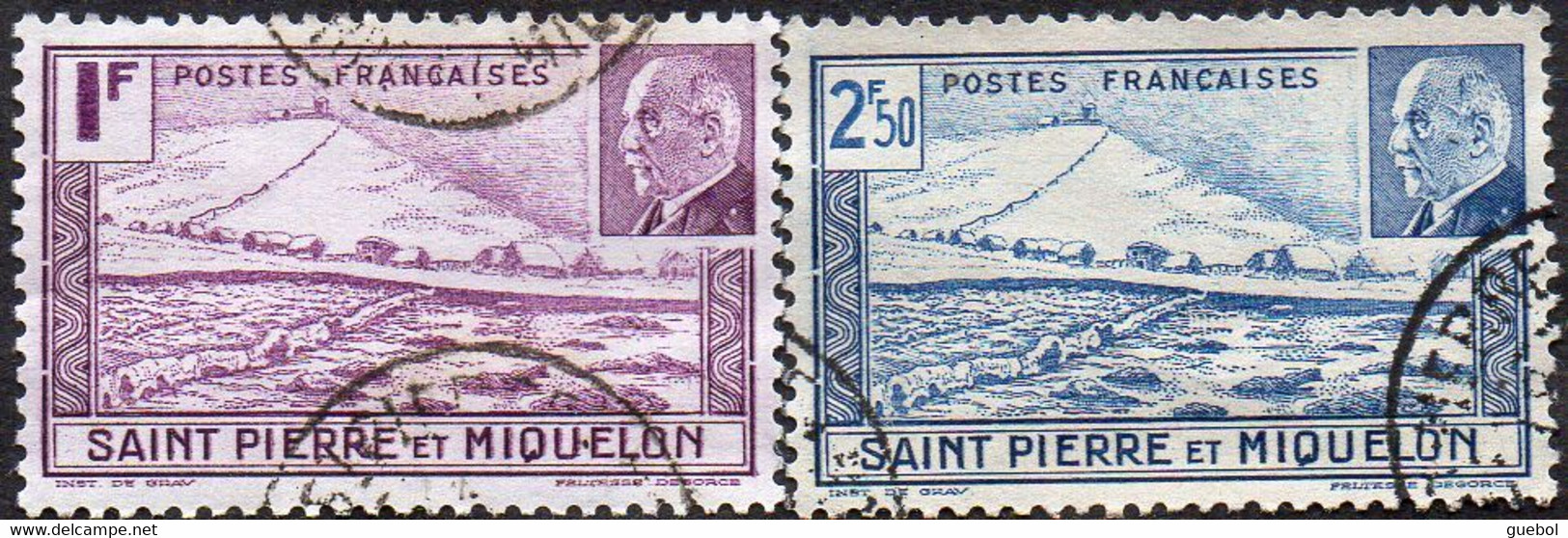 Saint Pierre Et Miquelon Obl.  N° 210 Et 211 - Maréchal Pétain - Oblitérés