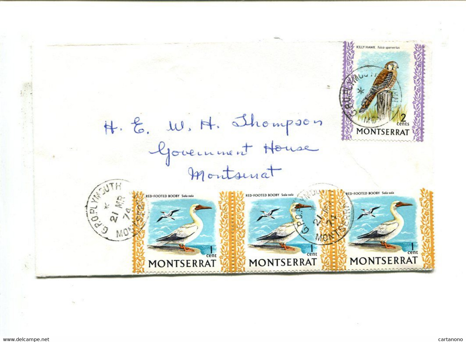 MONTSERRAT - Affranchissement Sur Lettre - Oiseaux / Faucon / - Eagles & Birds Of Prey