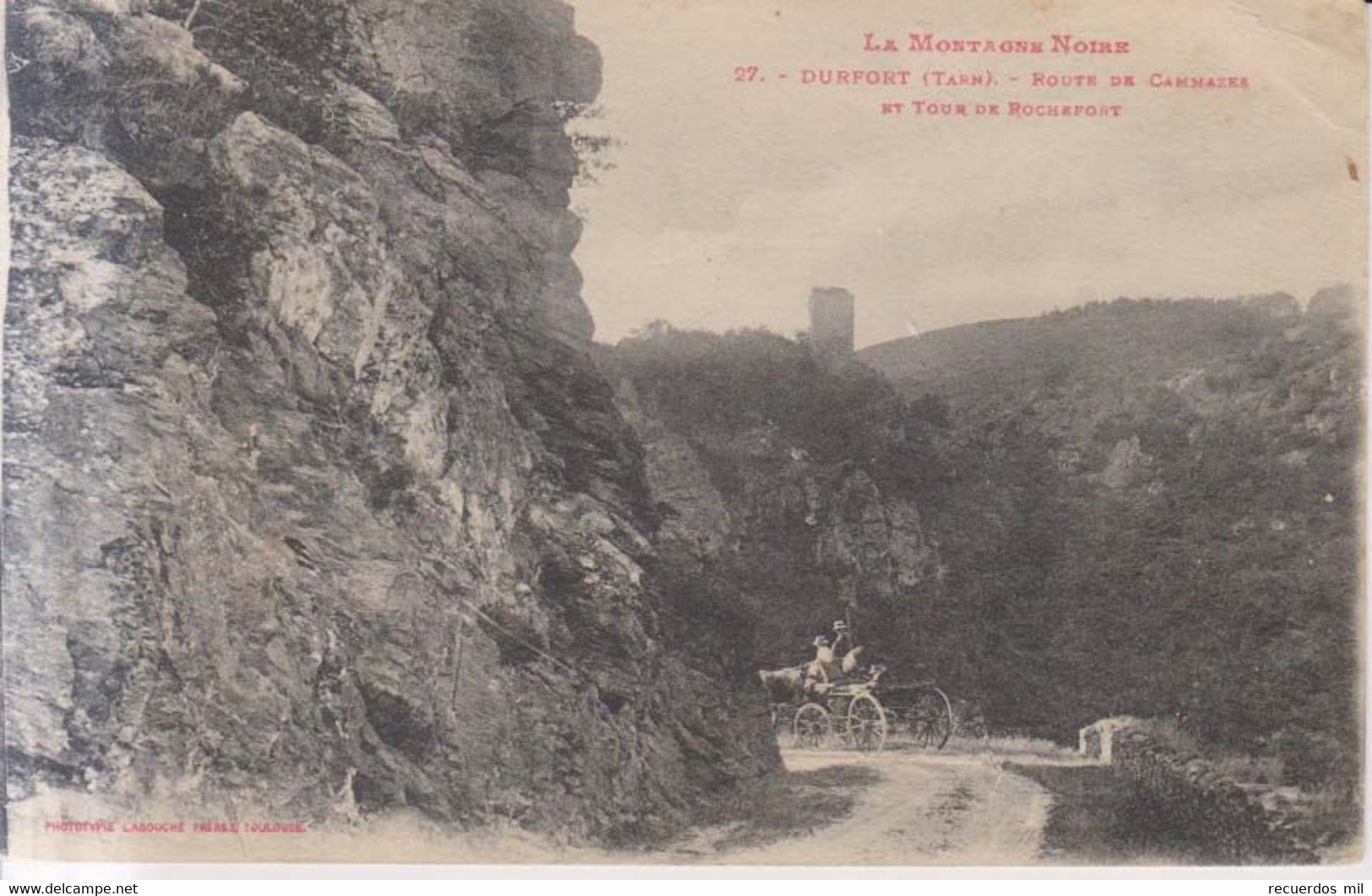 Durfort Route De Cammazes Carte Postale Animee  1919 - Dourgne