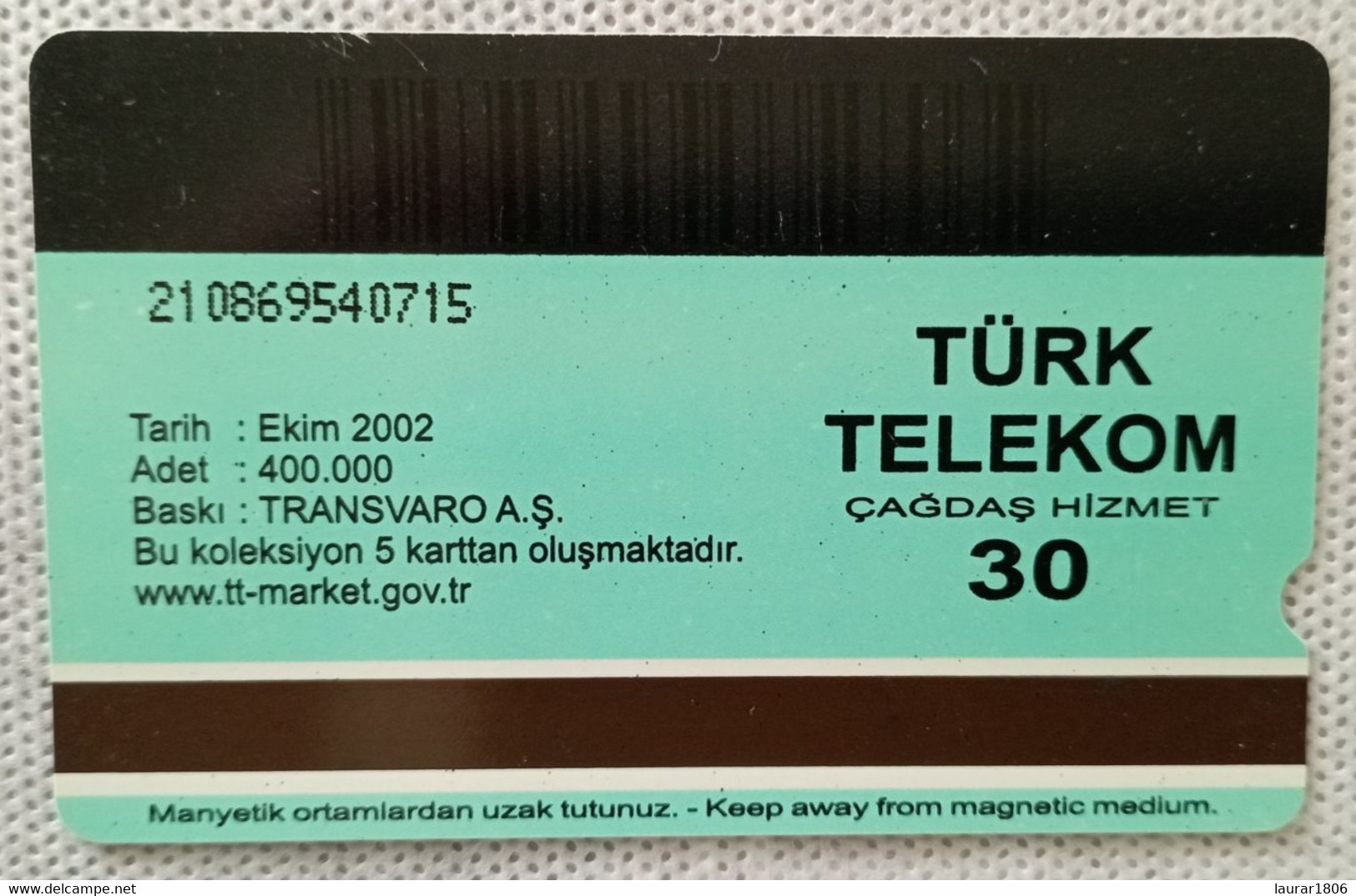 TELECARTE PHONECARD MAGNETIQUE TURQUIE - TÜRK TELEKOM - Patrimoine Culturel Turc / Fontaine - 30 U - 2002 - EC - Türkei