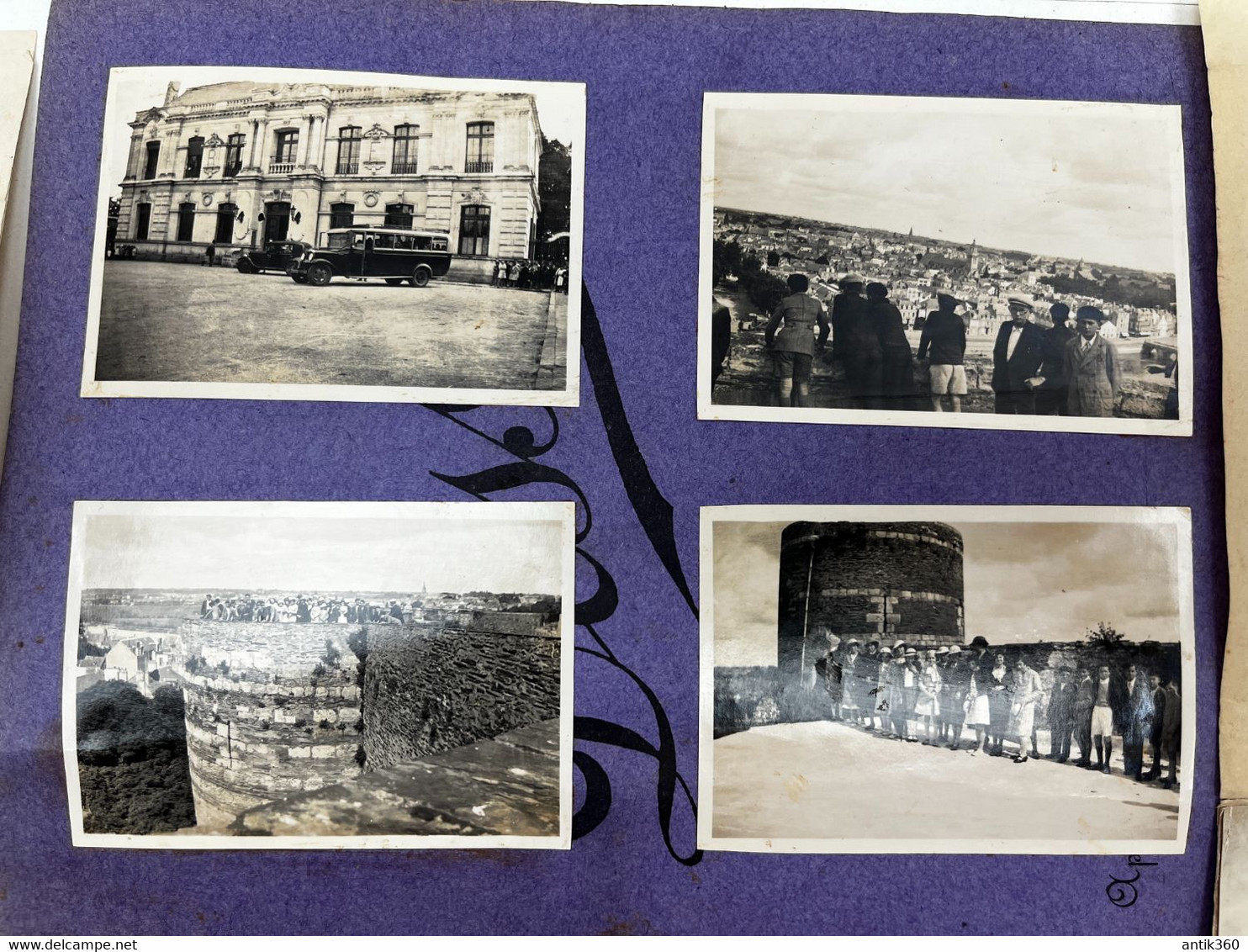 Lot de 15 photos + Programme Sortie scolaire Ecole Publique de Longué Jumelles à Angers Cointreau + Avrillé en 1936