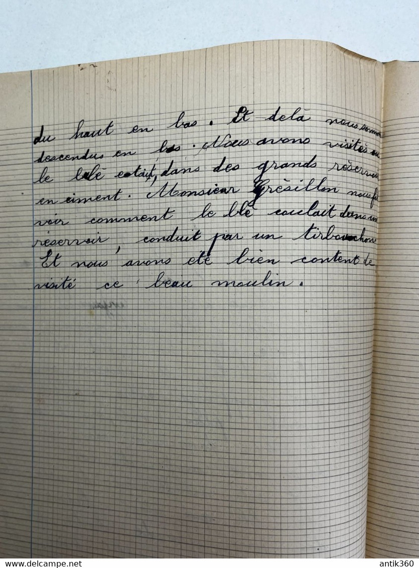 Lot documents Sortie scolaire Ecole Publique de Longué Jumelles au moulin d'Athée (53).. en 1936 1938 1941