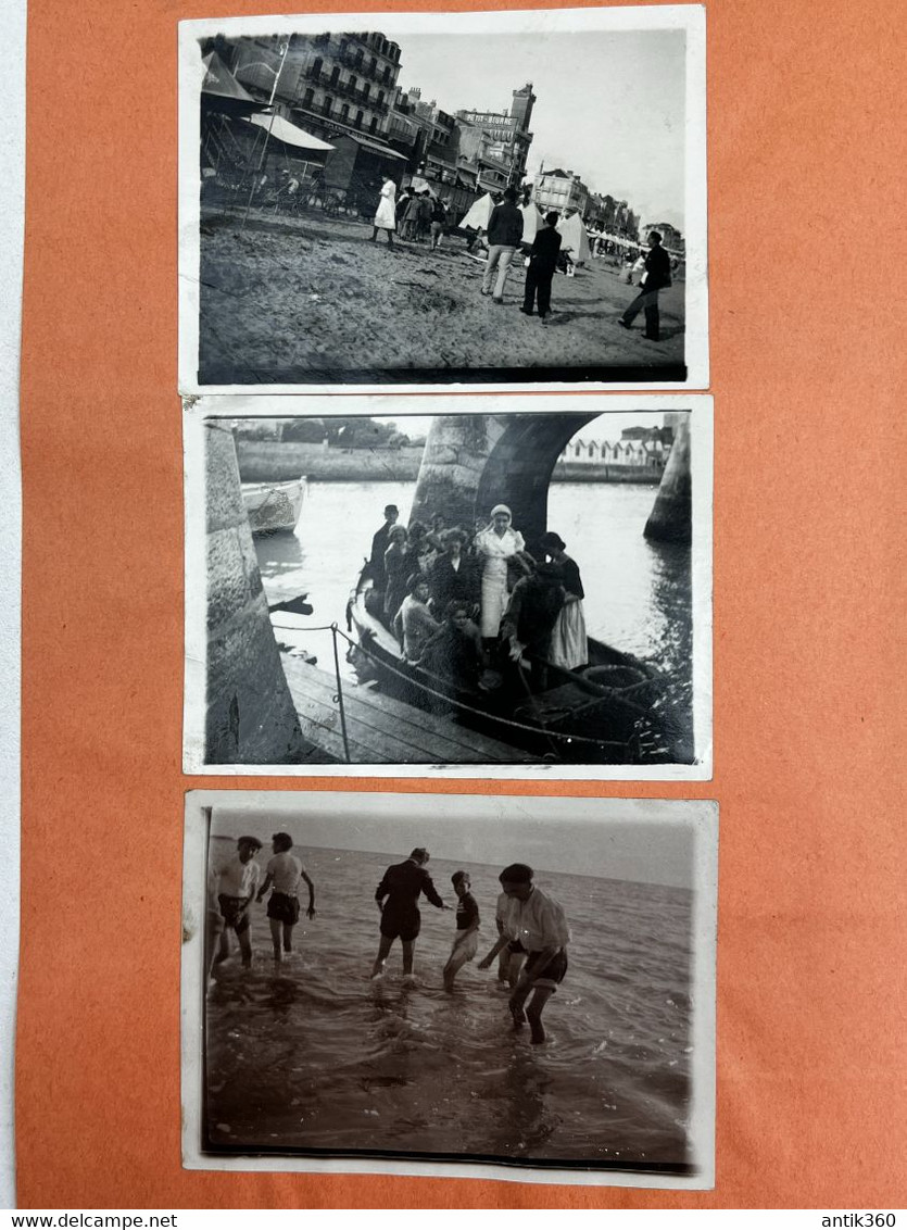 Lot De 6 Photographies + Rédaction élève Sortie Scolaire Ecole Publique De Longué Jumelles Aux Sables D'Olonne En 1939 - Otros & Sin Clasificación