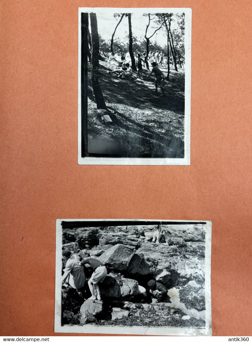 Lot de 6 Photographies + Rédaction élève Sortie scolaire Ecole Publique de Longué Jumelles aux Sables d'Olonne en 1939