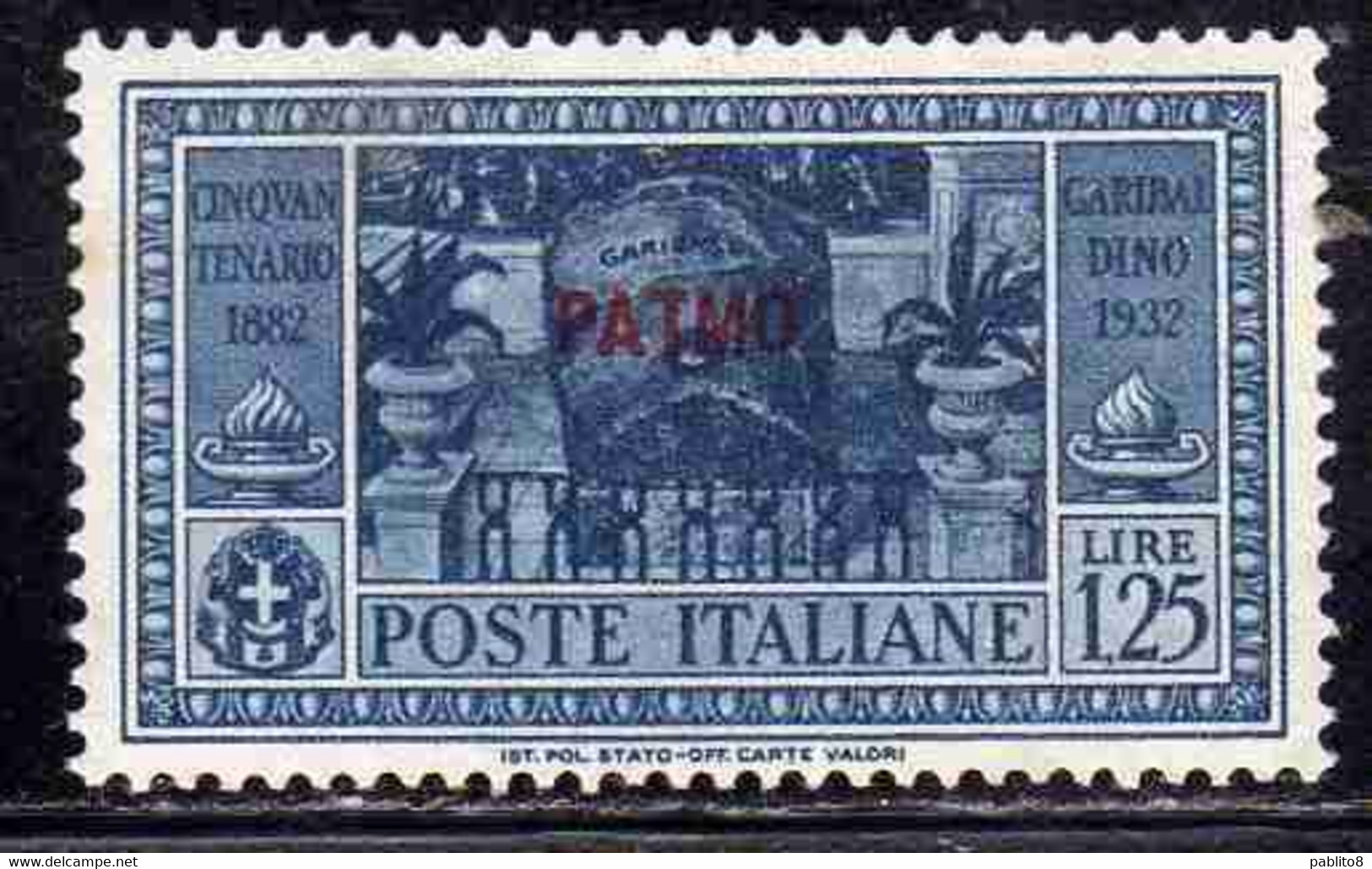 COLONIE ITLIANE EGEO 1932 SCARPANTO GARIBALDI LIRE 1,25 MNH - Egeo (Scarpanto)