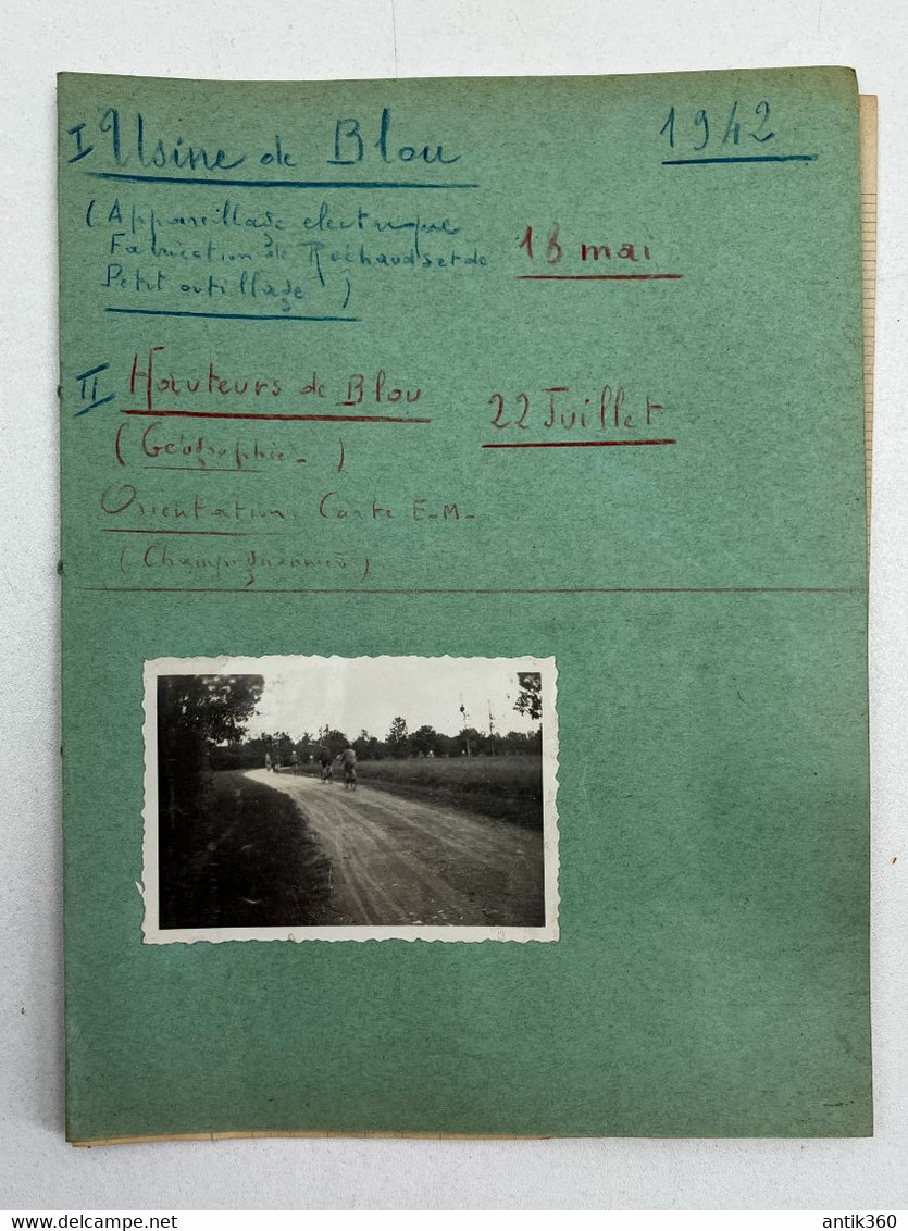 Lot Photographie + Exposé élèves Sortie Scolaire Ecole Publique De Longué Jumelles à L'usine De Blou (49) En 1942 - Altri & Non Classificati