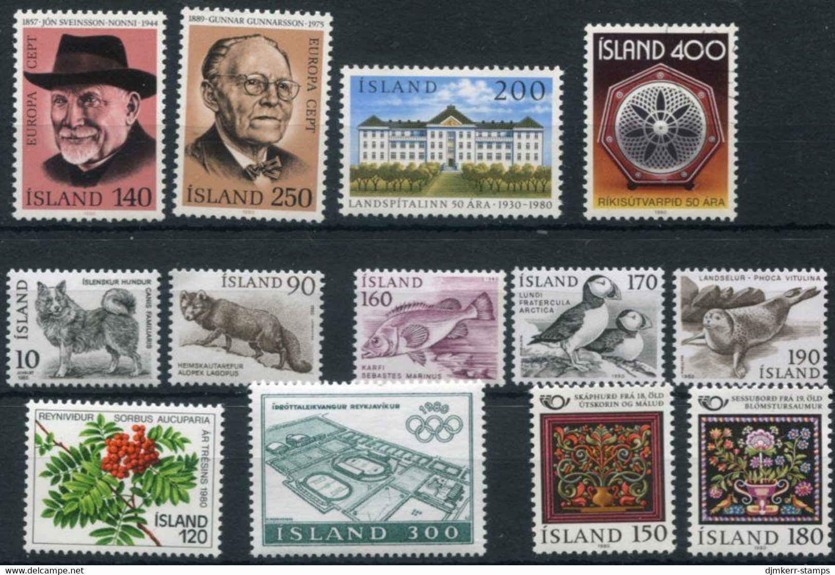 ICELAND 1980 Complete Issues MNH / **.  Michel 550-562 - Ungebraucht