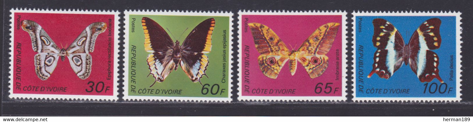 COTE D'IVOIRE N°  440A à 440D ** MNH Neufs Sans Charnière, TB (D8038) Papillons - 1977 - Costa D'Avorio (1960-...)