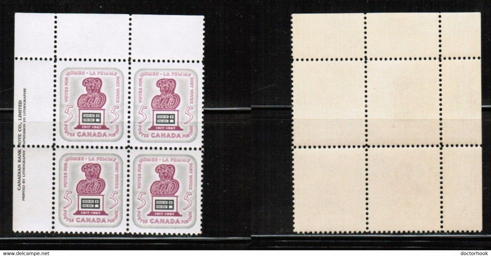 CANADA   Scott # 470** MINT NH INSCRIPTION BLOCK Of 4 CONDITION AS PER SCAN (LG-1456) - Num. Planches & Inscriptions Marge