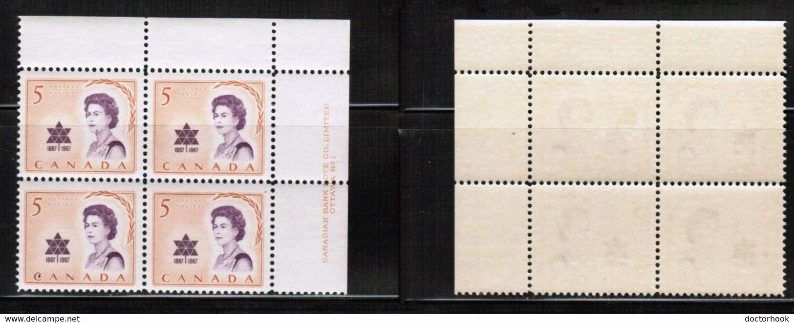 CANADA   Scott # 471** MINT NH PLATE #1 BLOCK Of 4 CONDITION AS PER SCAN (LG-1457) - Plattennummern & Inschriften