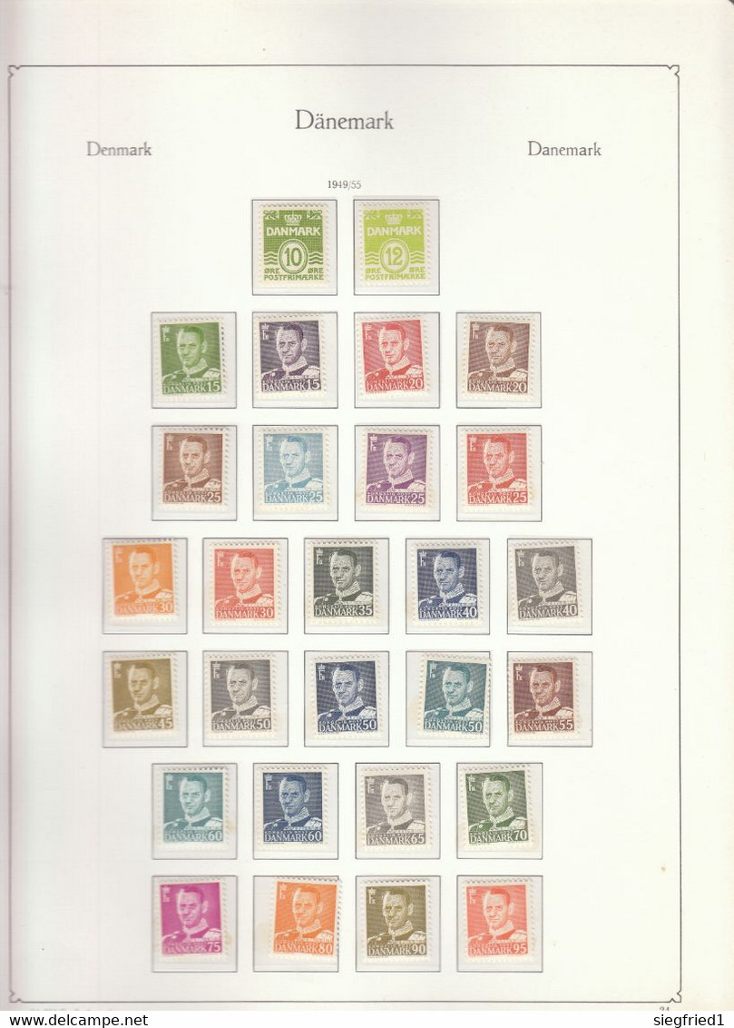 Dänemark ** Sammlung 1945-1979 Im KABE Falzlosalbum Katalog 580,00 € - Collections