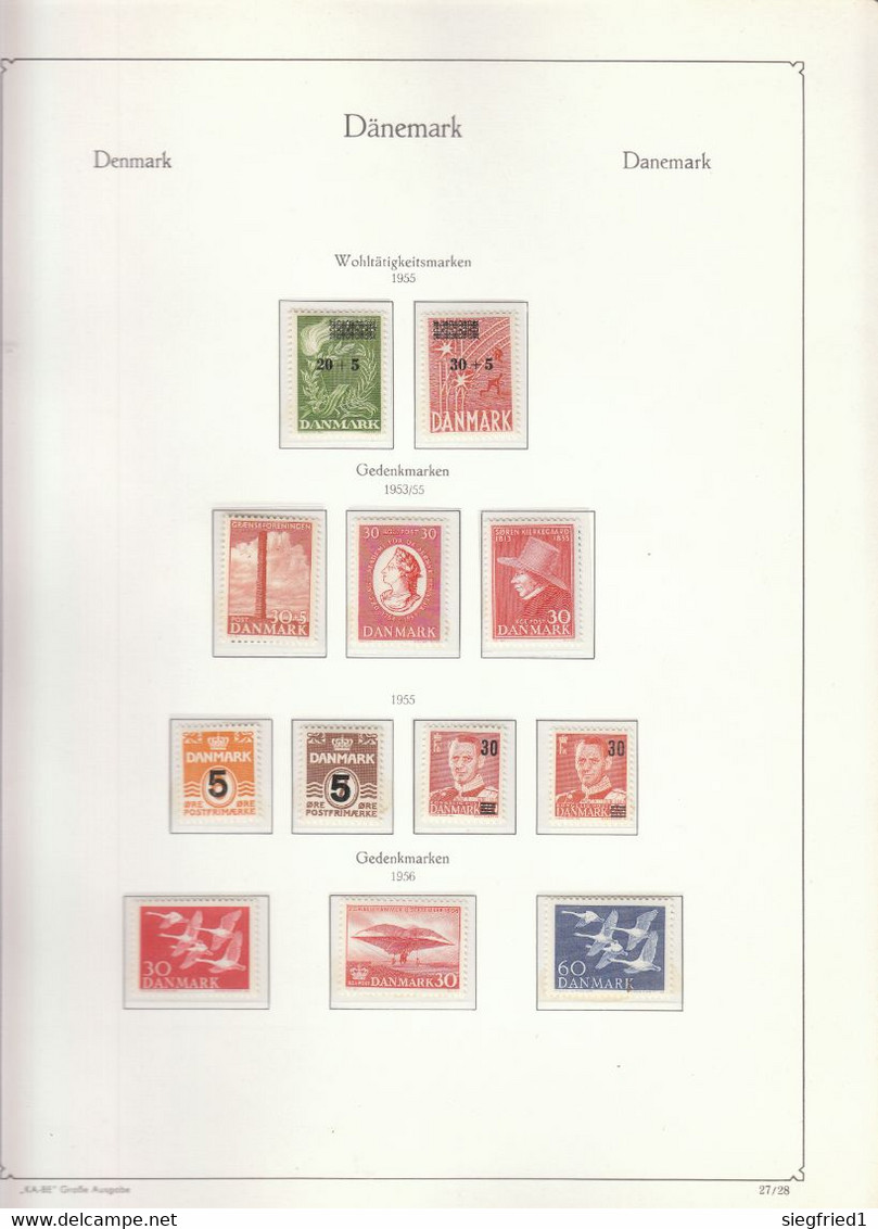 Dänemark ** Sammlung 1945-1979 Im KABE Falzlosalbum Katalog 580,00 € - Collezioni