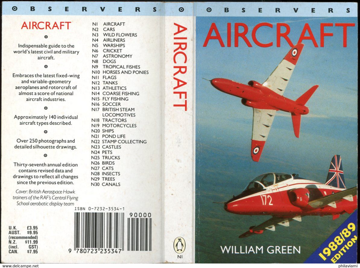 Observer's Book Of Aircraft 1988 1989 William Green Illustrated 140 Aircrafts Avions Flugzeuge - Transportation