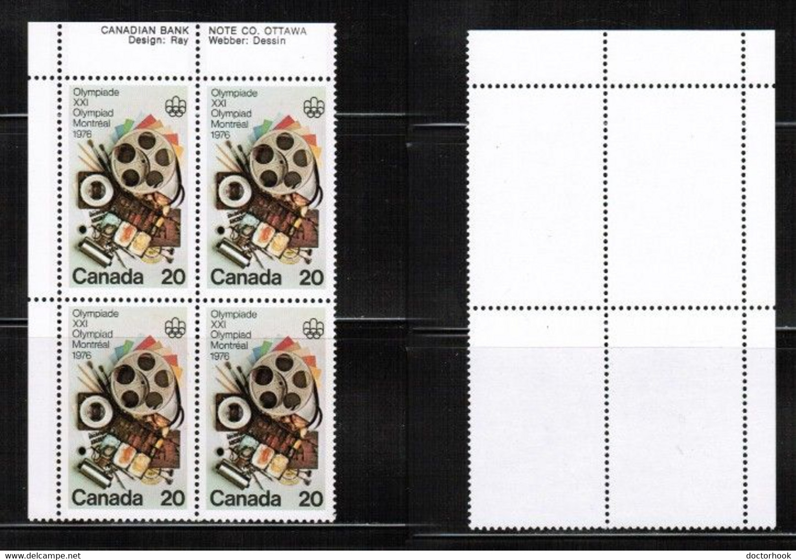 CANADA   Scott # 684** MINT NH INSCRIPTION BLOCK Of 4 CONDITION AS PER SCAN (LG-1467) - Num. Planches & Inscriptions Marge