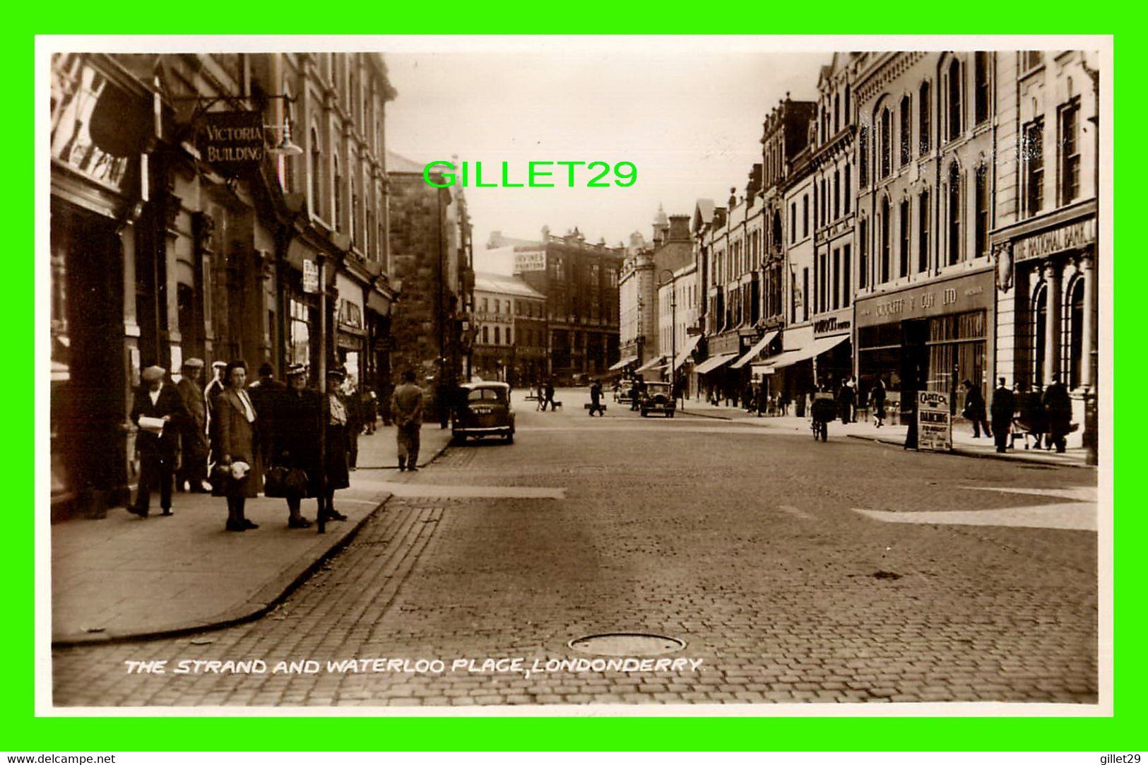 LONDONBERRY, IRLANDE DU NORD - THE STRAND AND WATERLOO PLACE - ANIMATED PEOPLES  - VALENTINE & SONS LTD - REAL PHOTO - - Londonderry