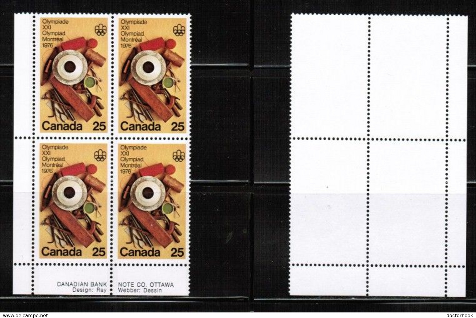 CANADA   Scott # 685** MINT NH INSCRIPTION BLOCK Of 4 CONDITION AS PER SCAN (LG-1468) - Plattennummern & Inschriften