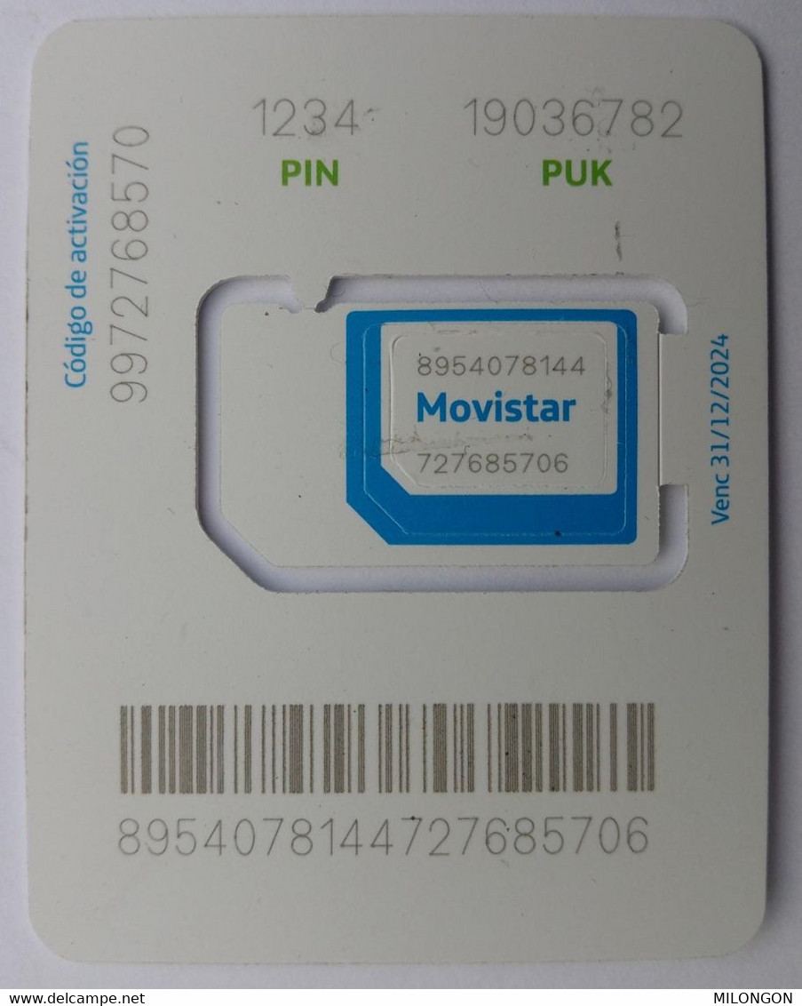 SIM GSM - CARD CHIP MOVISTAR - Nuevo Sin Uso - NEW - Argentine