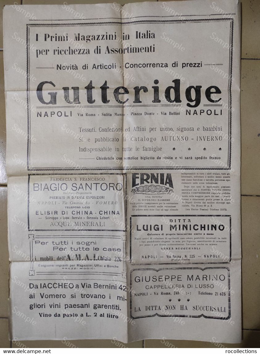 Italia Newspaper Giornale Napoli Corriere Del Vomero E Di Posillipo 1930 Franco Batelli VILLA LUCIA Floridiana - Sonstige & Ohne Zuordnung
