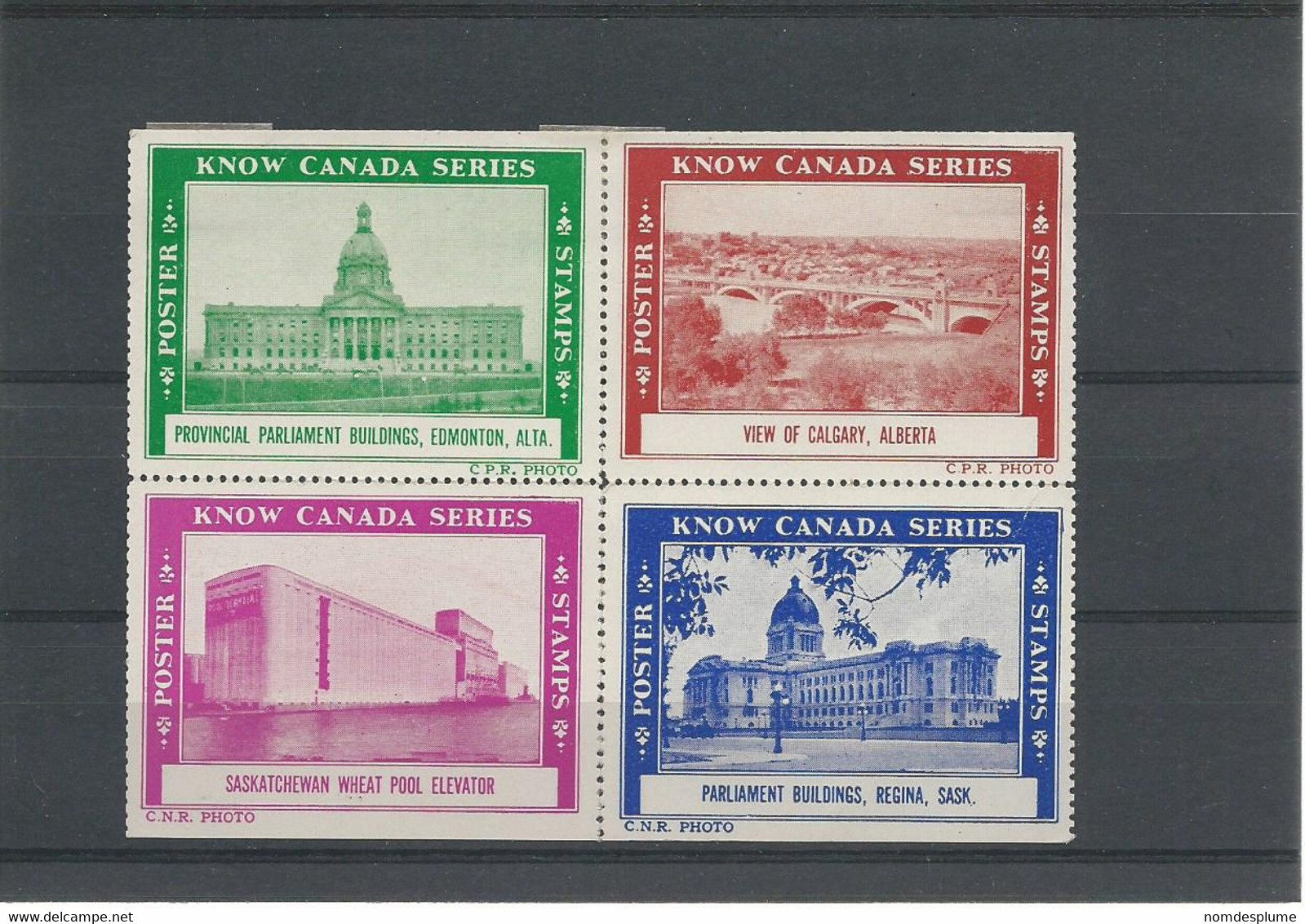 30926) Canada Know Canada Series 1938  Maple Leaf Milling Company Issue Block Mint Hinged On Upper Stamps - Local, Strike, Seals & Cinderellas