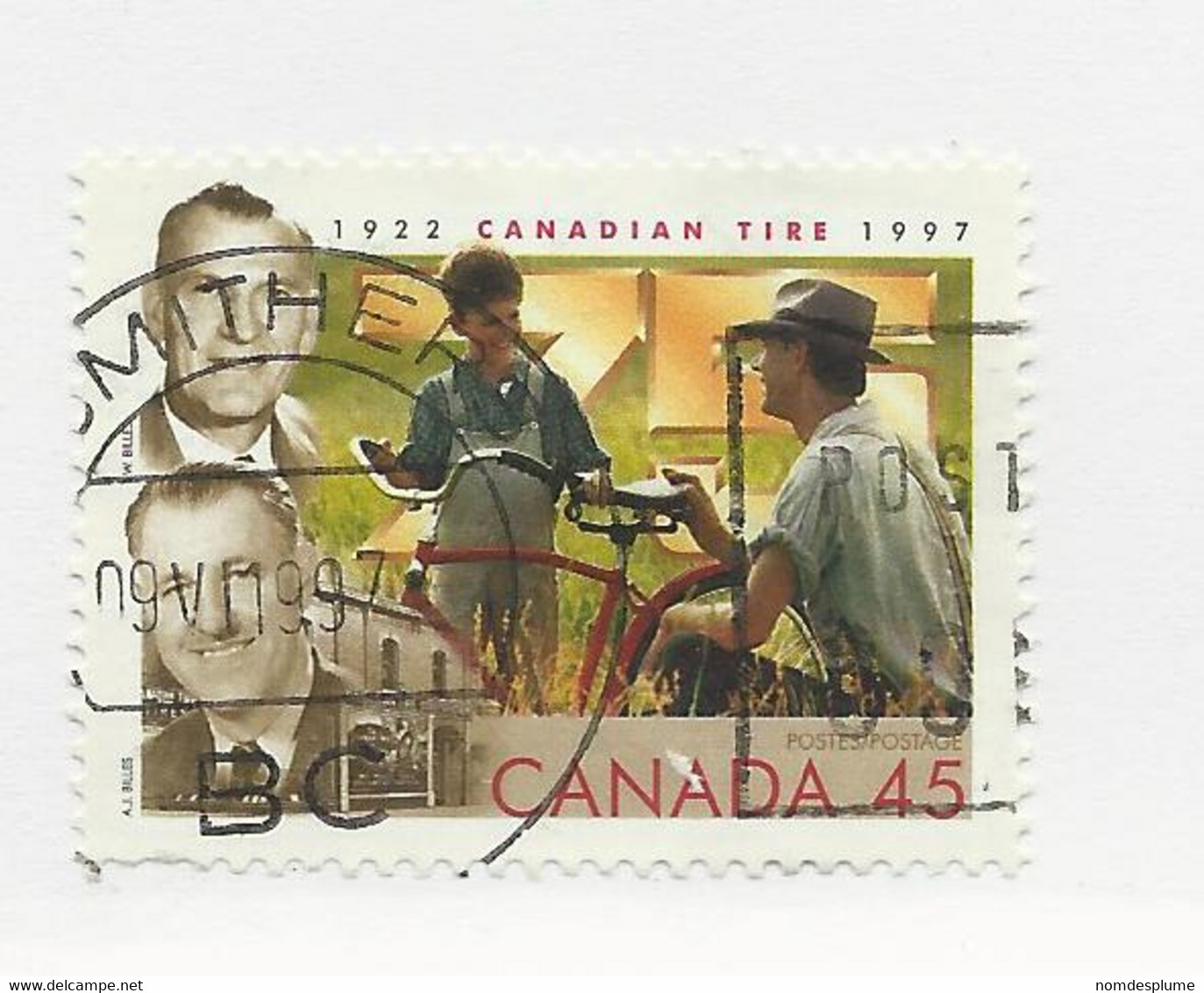 32761) Canada Postmark Cancel British Columbia BC Smithers - Andere & Zonder Classificatie