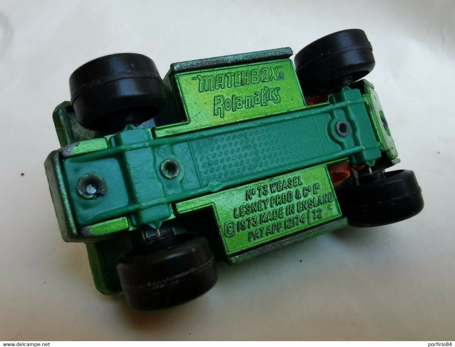 VINTAGE MODELLINO CARRO ARMATO Matchbox 1973 Rola-Matics N.73 WEASEL ARMORED TRUCK   Made In England - Chars