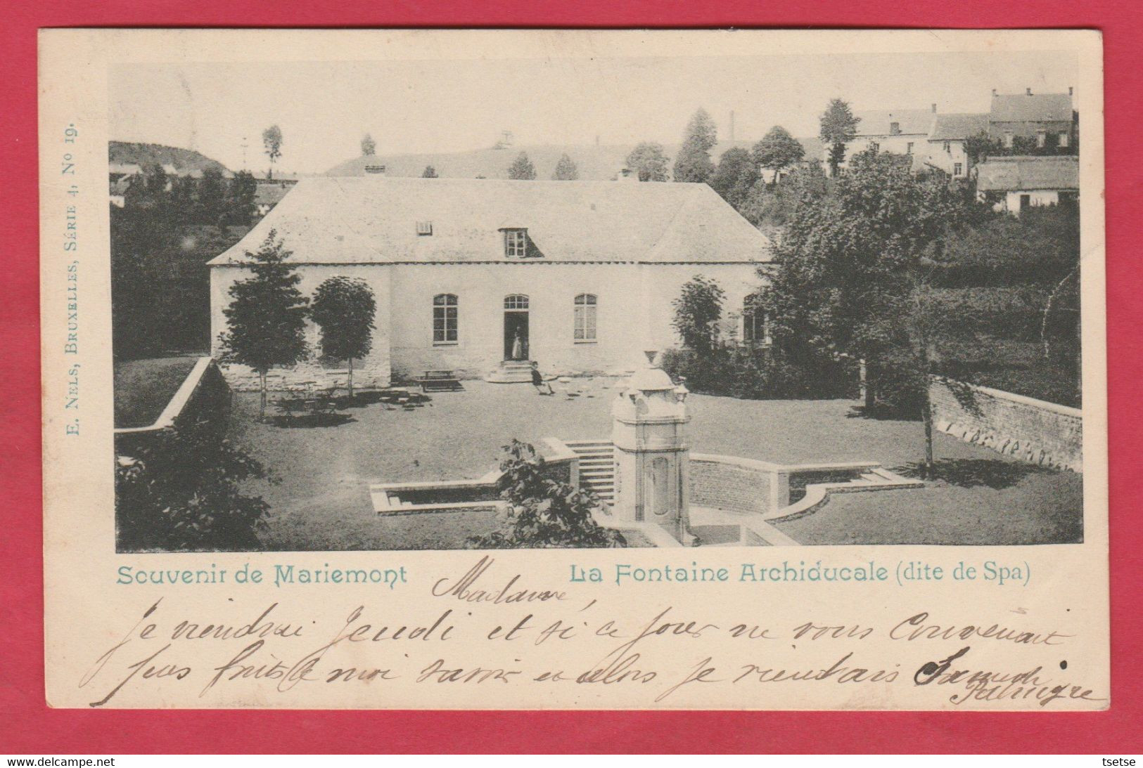 Mariemont -La Fontaine Archiducale ... Dite De Spa - Précurseur 1901 ( Voir Verso ) - Morlanwelz