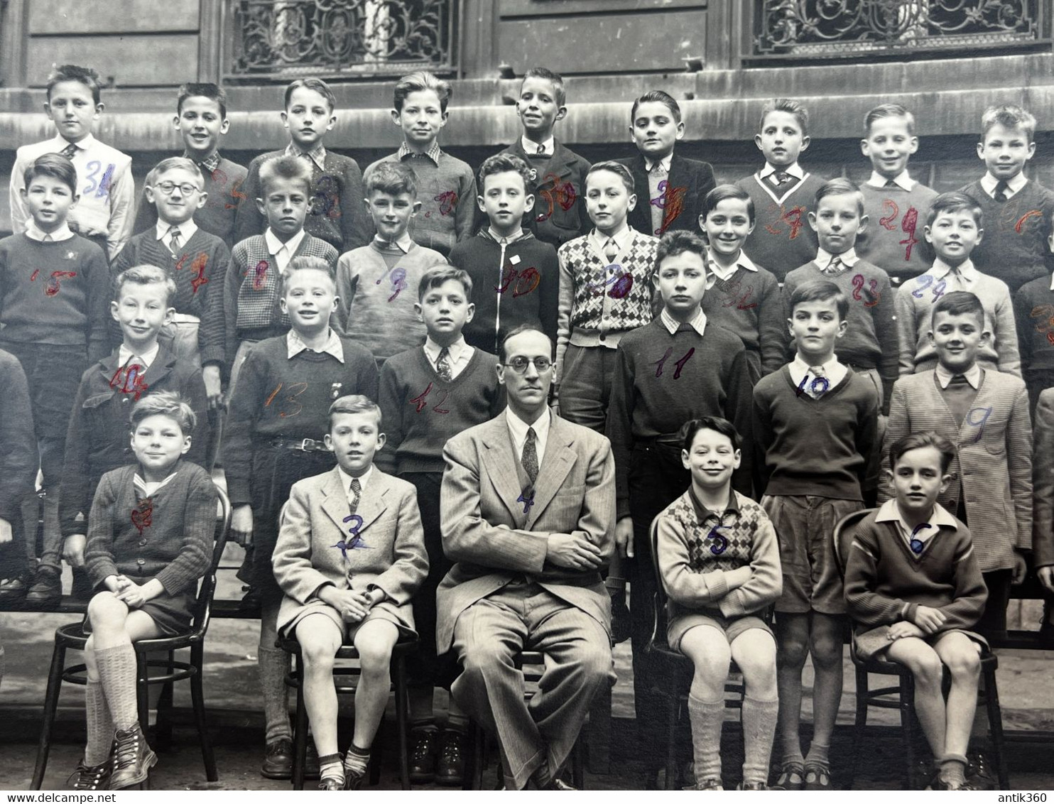 Photo De Classe David Et Vallois LEVALLOIS-PARIS 1953 Groupe De Collégiens Identifiés Au Dos - Altri & Non Classificati