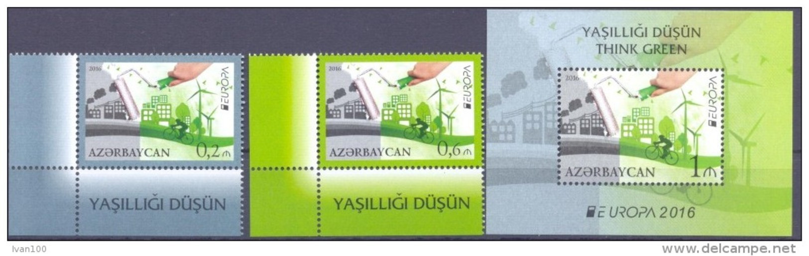 2016. Azerbaijan, Europa 2016, 2v + S/s, Mint/** - Azerbaiján