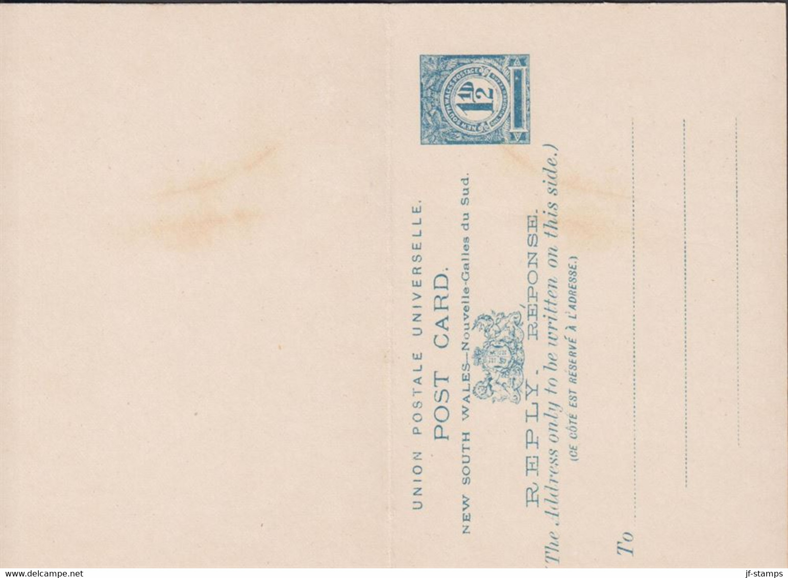 1890. NEW SOUTH WALES. POST CARD 1½ D + 1½ D With Reply.  - JF430260 - Brieven En Documenten