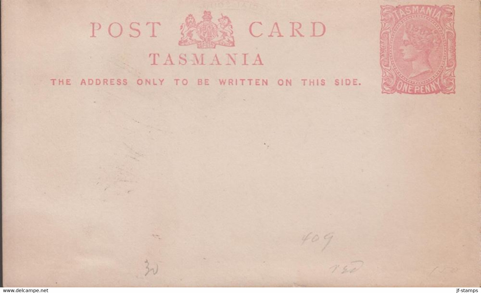 1894. TASMANIA. AUSTRALIA  POST CARD ONE PENNY VICTORIA TASMANIA. OFFICIAL SOUVENIR TASMANIA INTERNATIONAL... - JF430287 - Covers & Documents