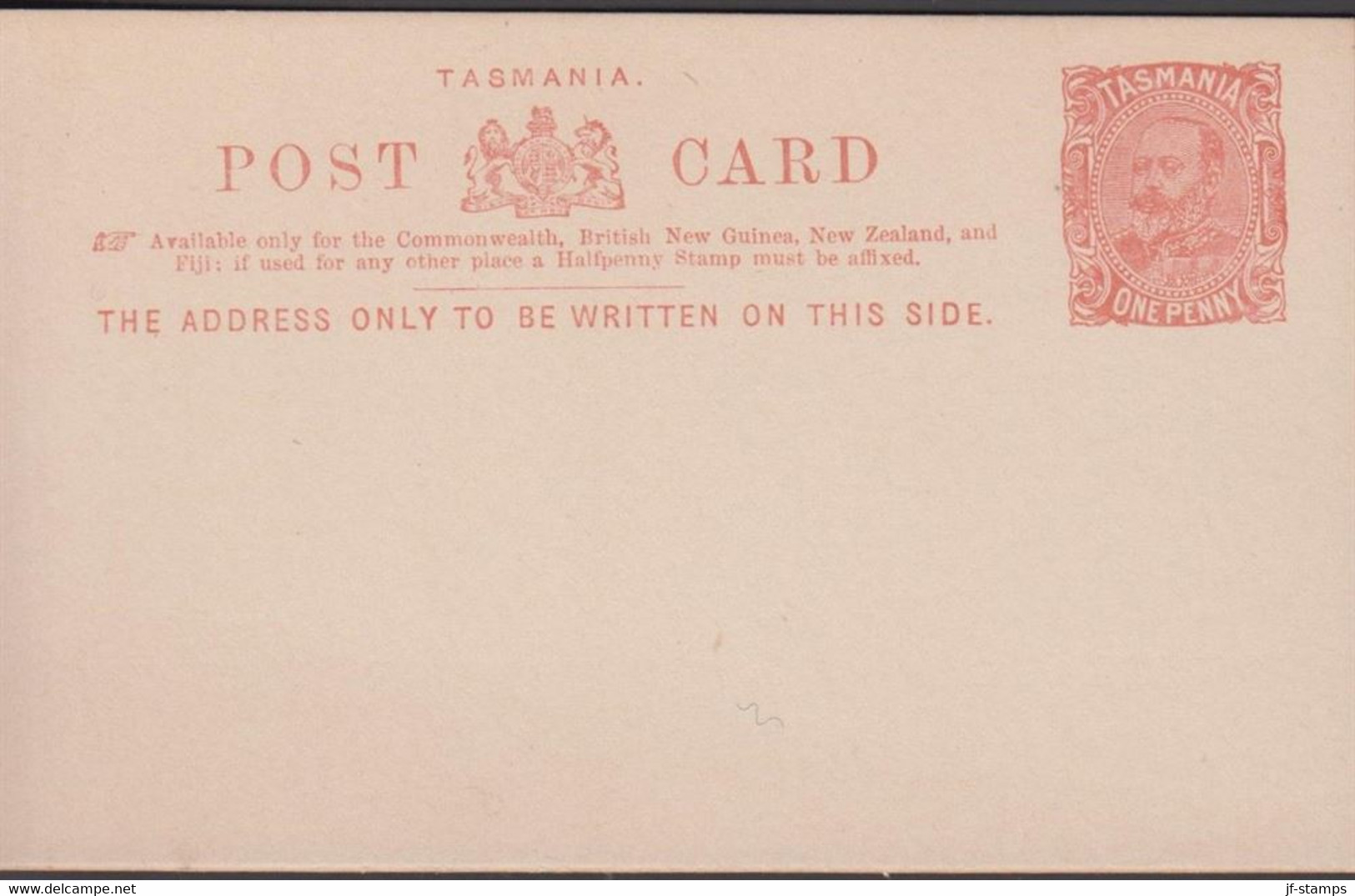 1908. TASMANIA. AUSTRALIA  POST CARD ONE PENNY Edward TASMANIA.  - JF430288 - Lettres & Documents