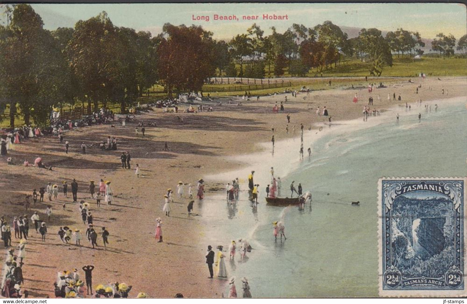 1900. Tasmania. POST CARD With Long Beach, Near Hobart To Washington USA With 2½ D TASMANS ARCH.  - JF430293 - Cartas & Documentos