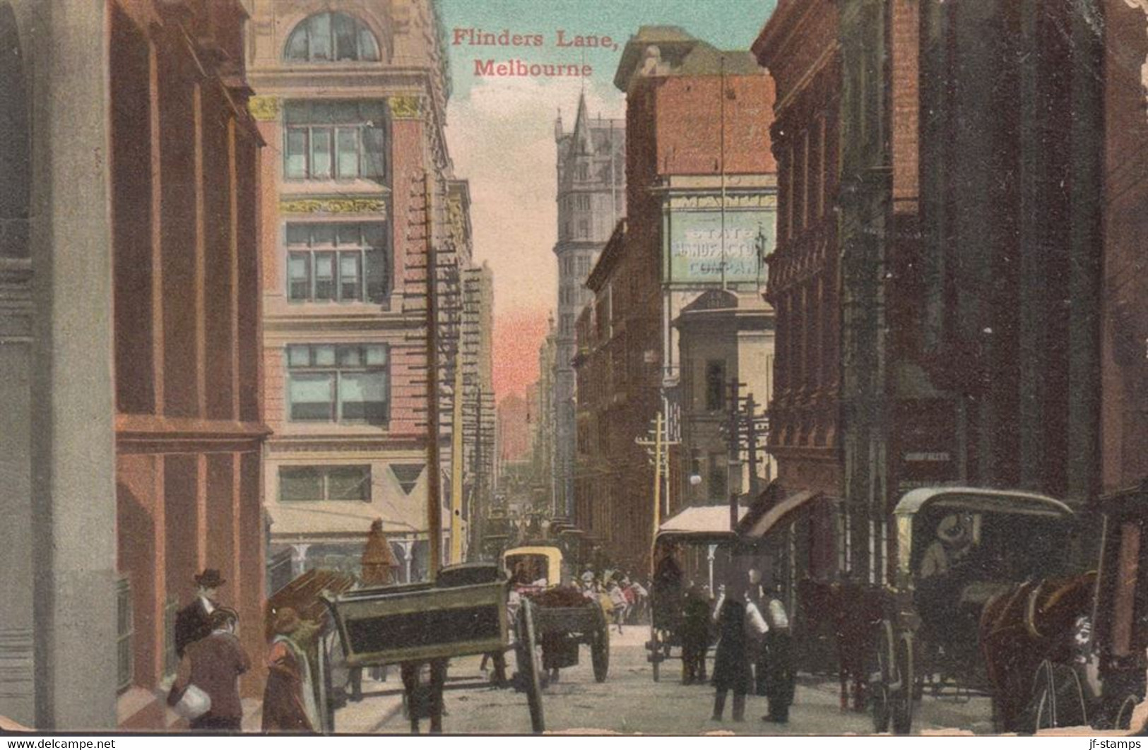 1908. Western Australia. POST CARD With Flinders Lane, Melbourne To USA Cancelled ALBANY 12.SE.08. Frankin... - JF430294 - Cartas & Documentos