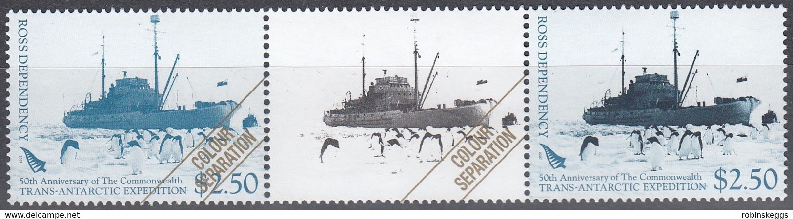 ROSS DEP. 2007 C/Wth Trans-Antarctic Exped. 50th Anniv., Colour Separations - Neufs