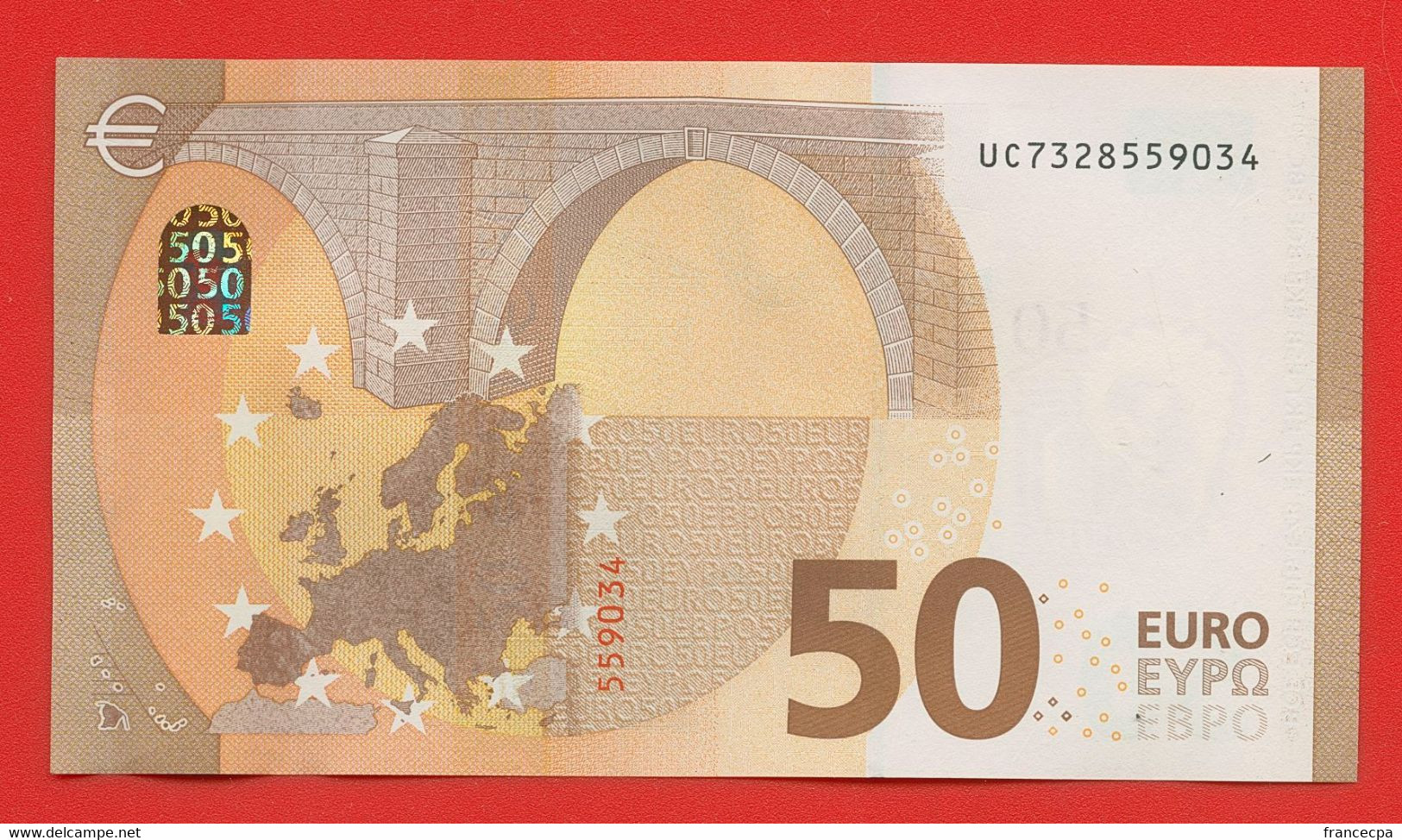 N° 06 - 50 Euros 2017 UC7328559034 - Impression U013D4 - Mario Draghi - 50 Euro