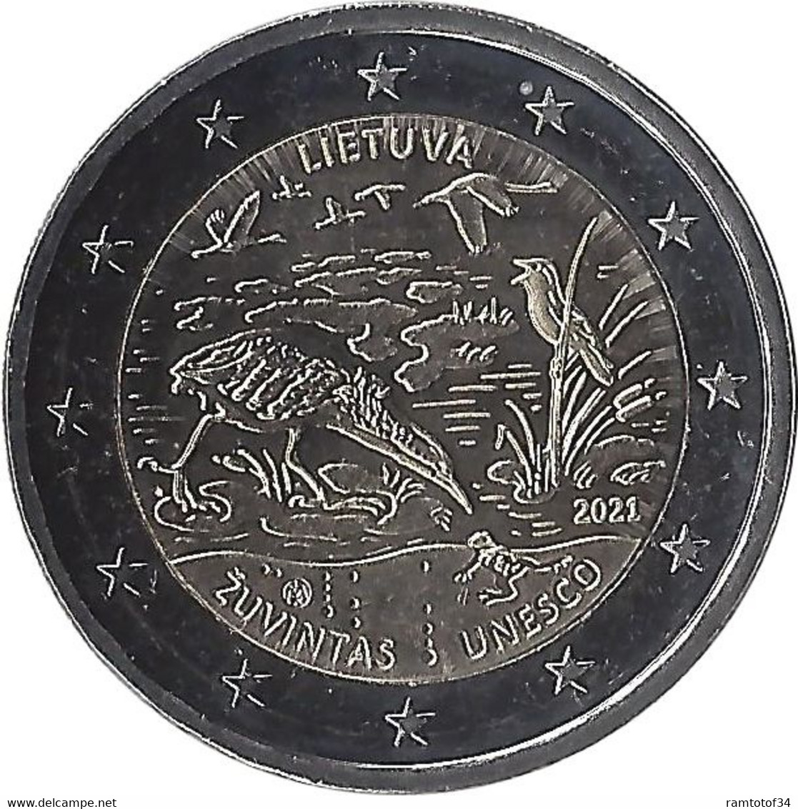 2021 LITUANIE - 2 Euros Commémorative - Réserve De Biosphère De Zuvintas - Lithuania