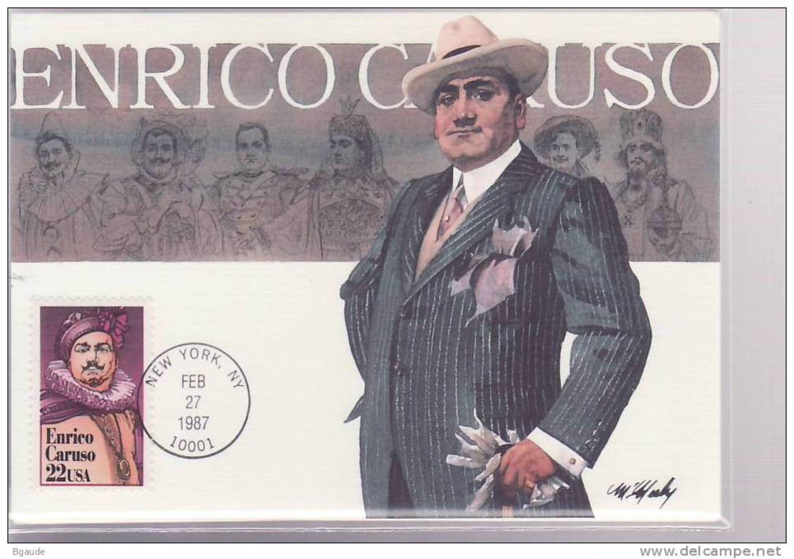 ETATS UNIS CARTE MAXIMUM NUM.YVERT 1698 ART LYRIQUE ENRICO CARUSO - Cartoline Maximum