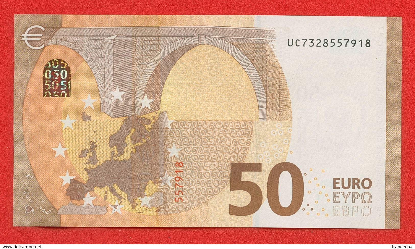 N° 09 - 50 Euros 2017 UC7328557918 - Impression U013D4 - Mario Draghi - 50 Euro