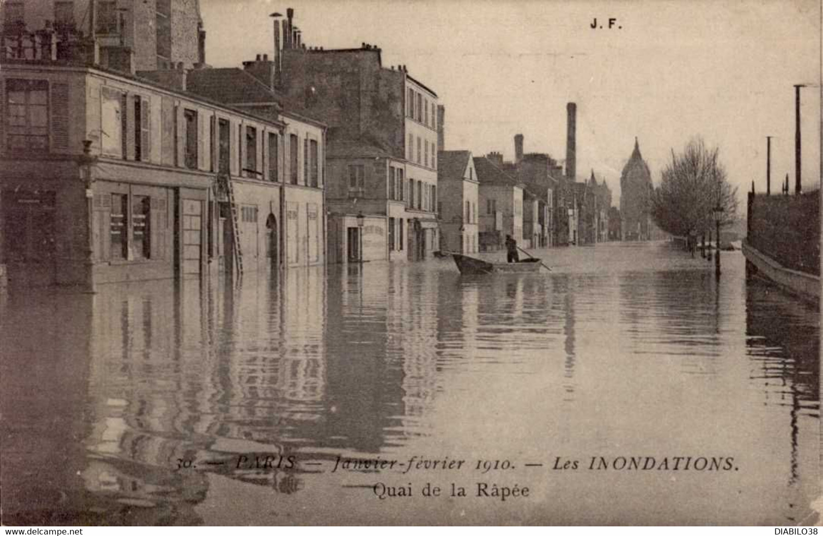 PARIS      ( 75 )    JANVIER - FVRIER 1910 . LES INONDATIONS. QUAI DE LA RAPEE - Inondations