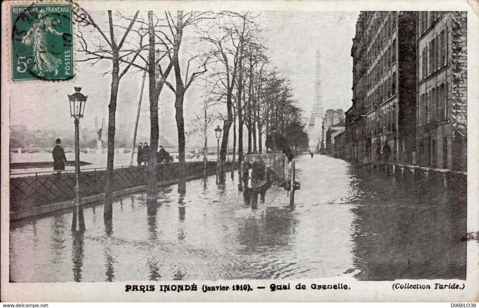 PARIS   ( 75 ) PARIS INONDE  ( JANVIER 1910 )    QUAI DE GRENELLE - Inondations
