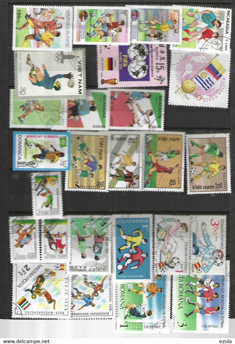 Lot Timbres Sport Football - Gebruikt