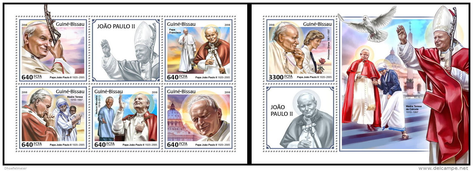 GUINEA BISSAU 2018 MNH** Mother Teresa Mutter Teresa Pope John Paul II. M/S+S/S - OFFICIAL ISSUE - DH1825 - Madre Teresa