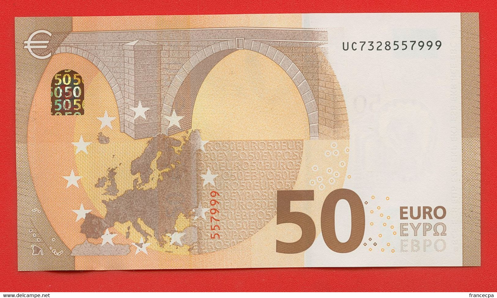 N° 15 - 50 Euros 2017 UC7328557999 - Impression U013D4 - Mario Draghi - 50 Euro